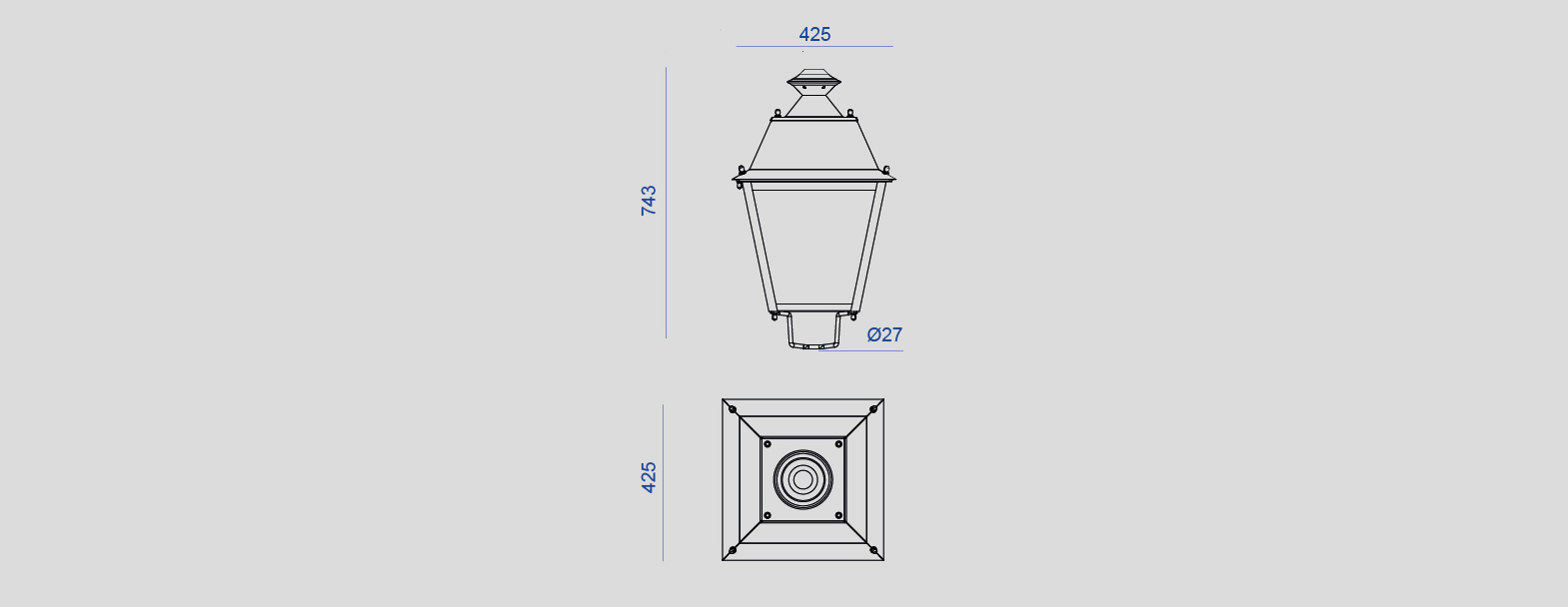 Public lighting with LED luminaires for outdoor lighting , Classical Lighting , ALVIL Villa IG LED Luminaire , 