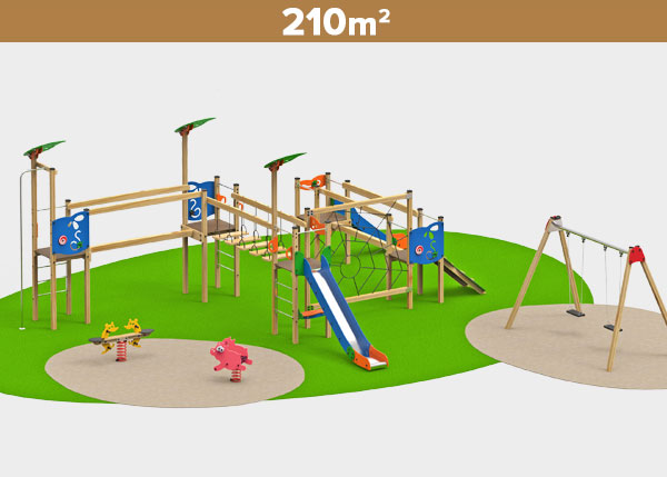 Parques  infantiles ,Áreas de juego ,MADERA7 Área de juego Madera 7