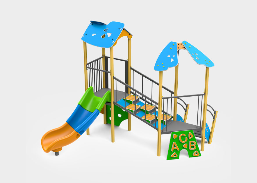 Parques infantiles con columpios, toboganes y juegos infantiles , Línea Alu , PAC02 Beta , 